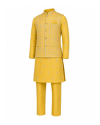 Saffron Thread Kurta Jacket Set