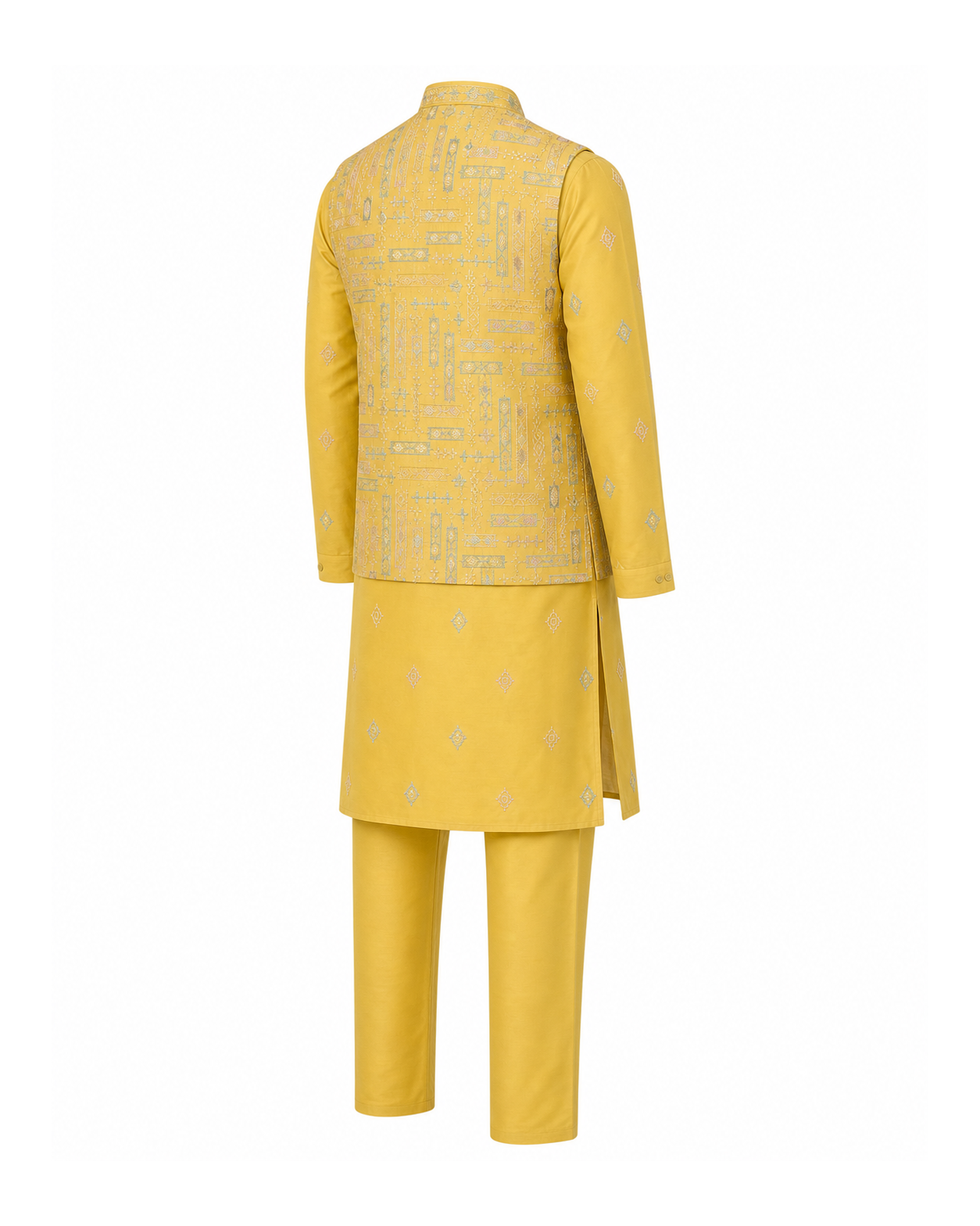 Saffron Thread Kurta Jacket Set