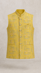 Saffron Thread Kurta Jacket Set