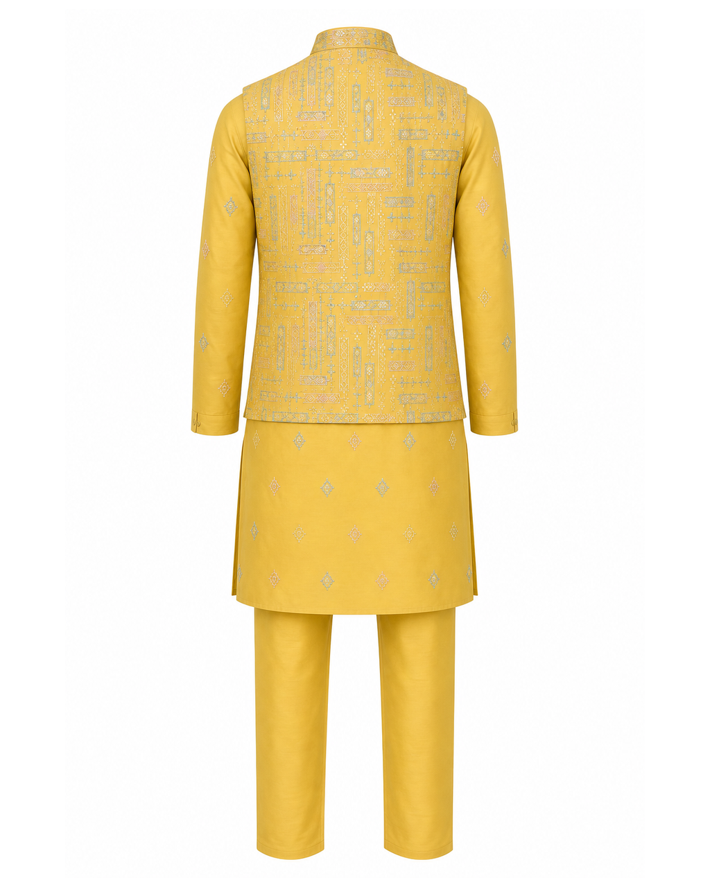 Saffron Thread Kurta Jacket Set