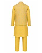 Saffron Thread Kurta Jacket Set