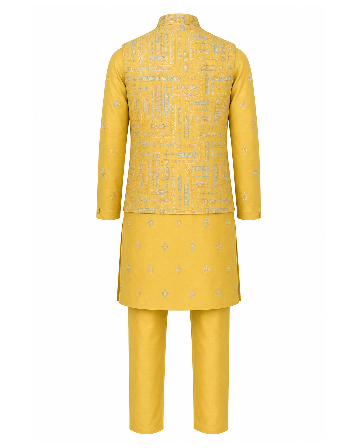 Saffron Thread Kurta Jacket Set