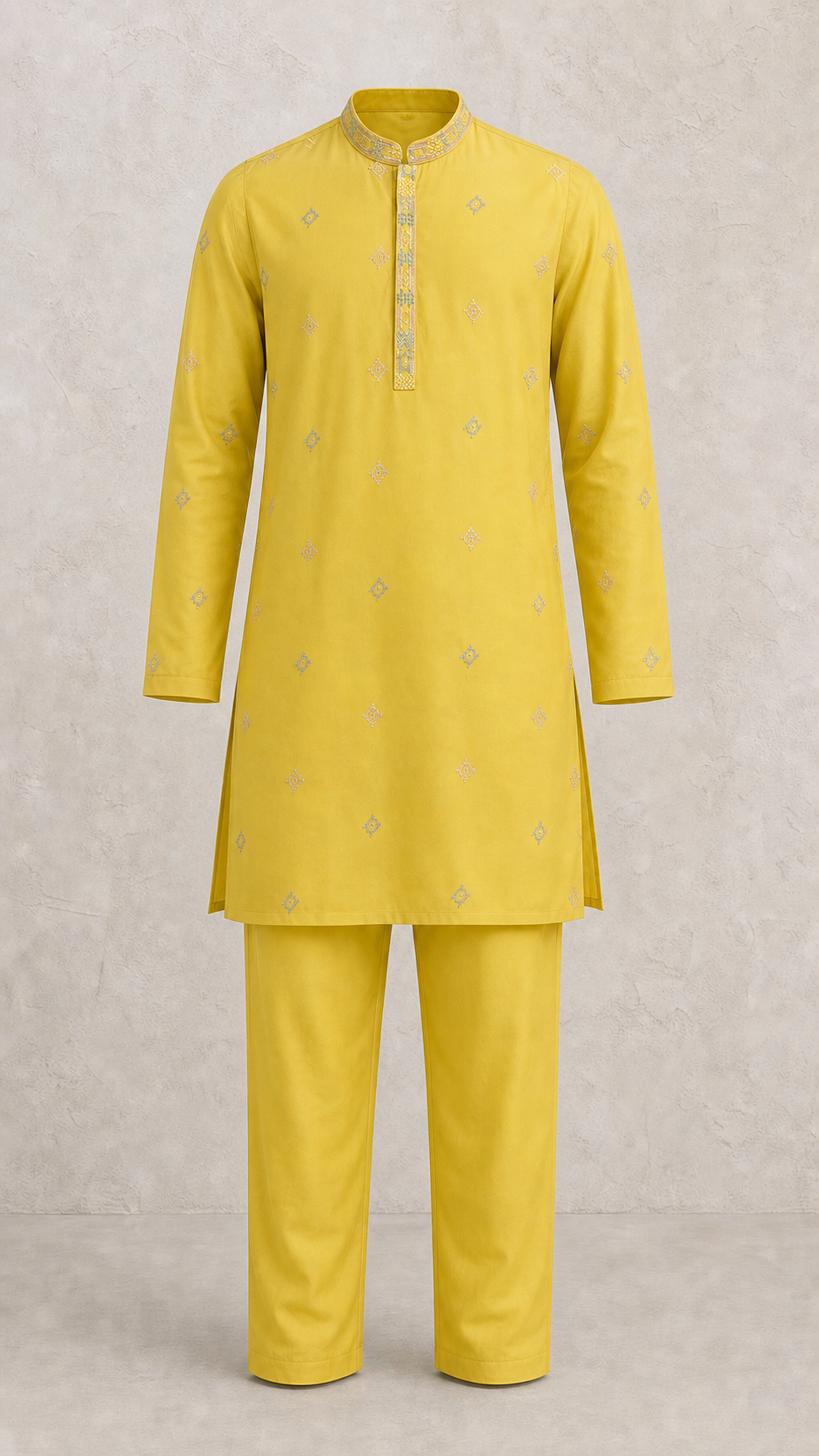 Saffron Thread Kurta Jacket Set
