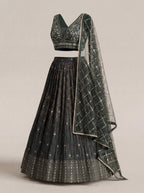 Saanjh Deep Green Lehenga Set