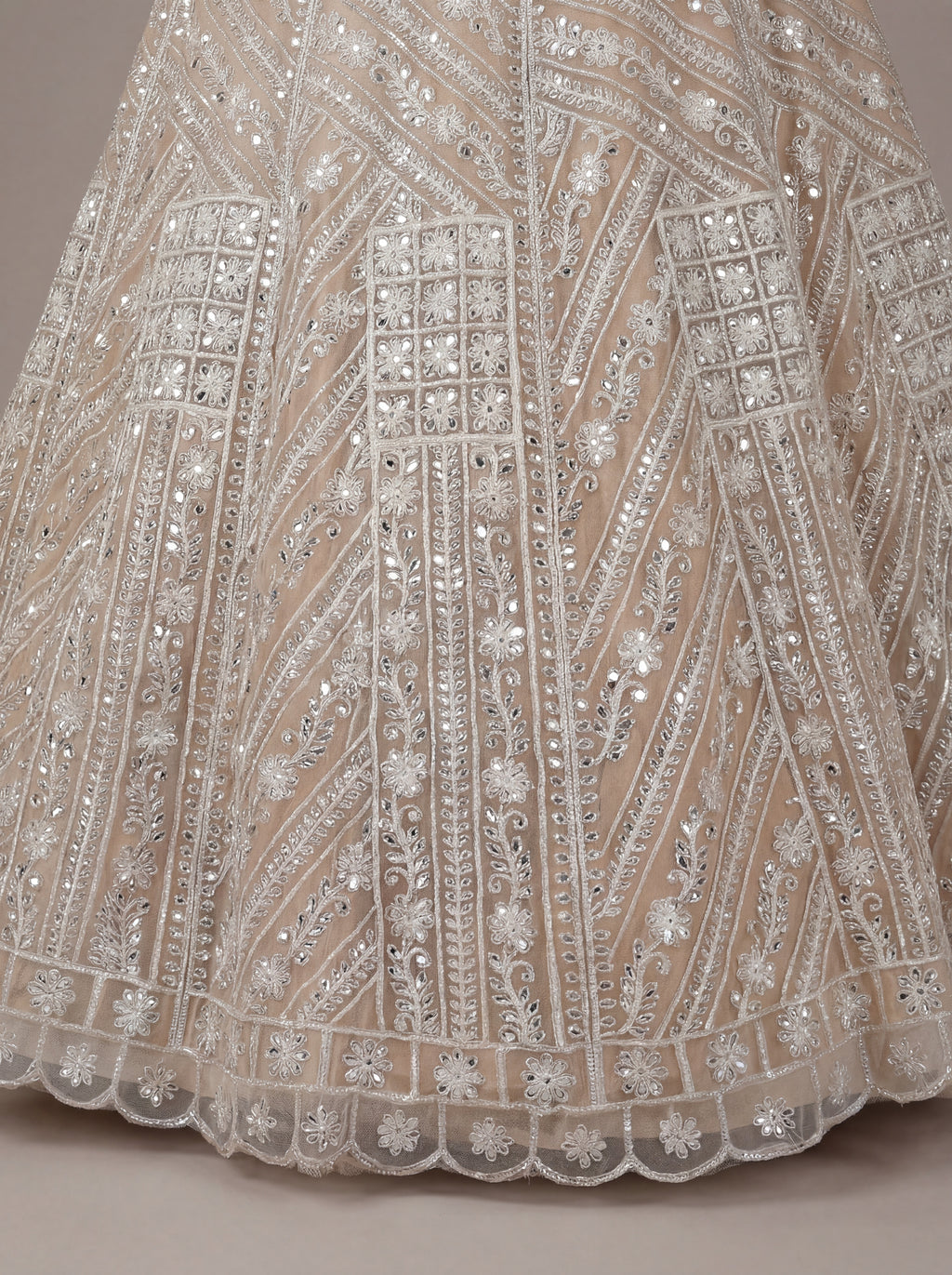 Soft Champagne Mirror Lehenga Set