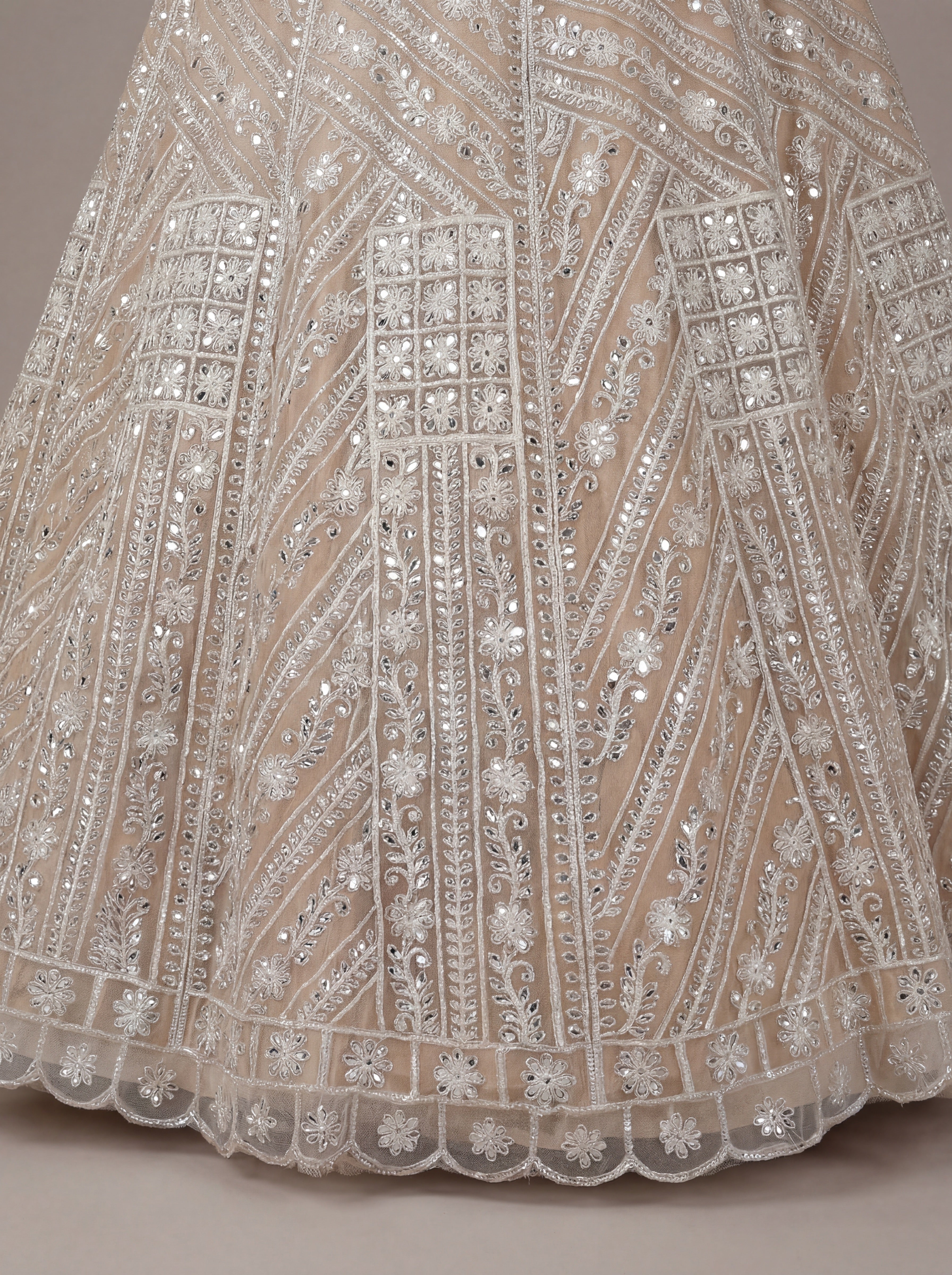 Soft Champagne Mirror Lehenga Set
