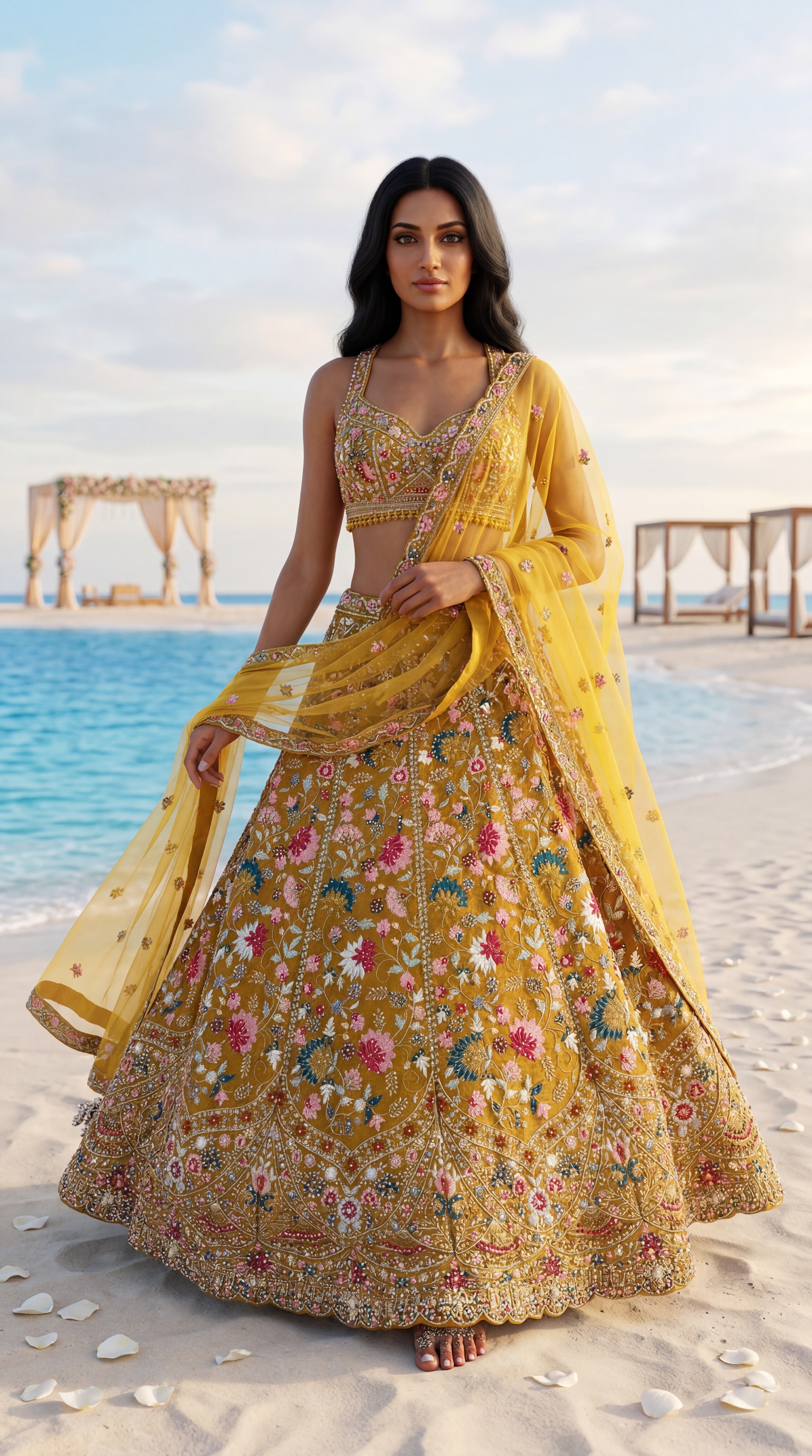 Marigold Garden Embroidered Lehenga Set