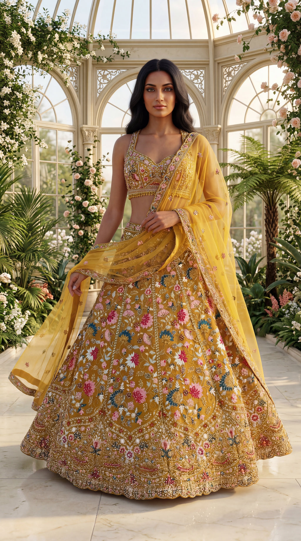 Marigold Garden Embroidered Lehenga Set