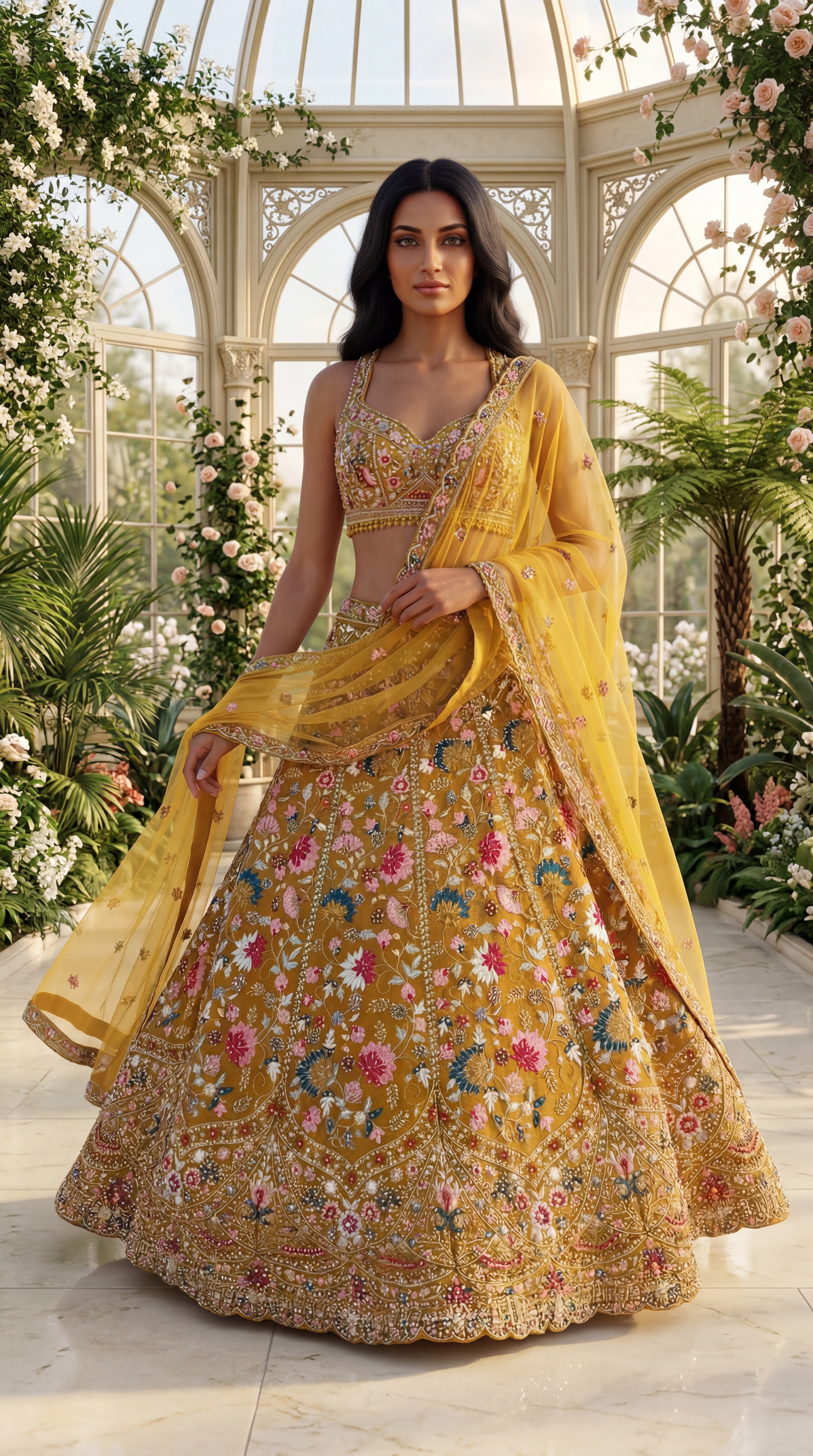Marigold Garden Embroidered Lehenga Set