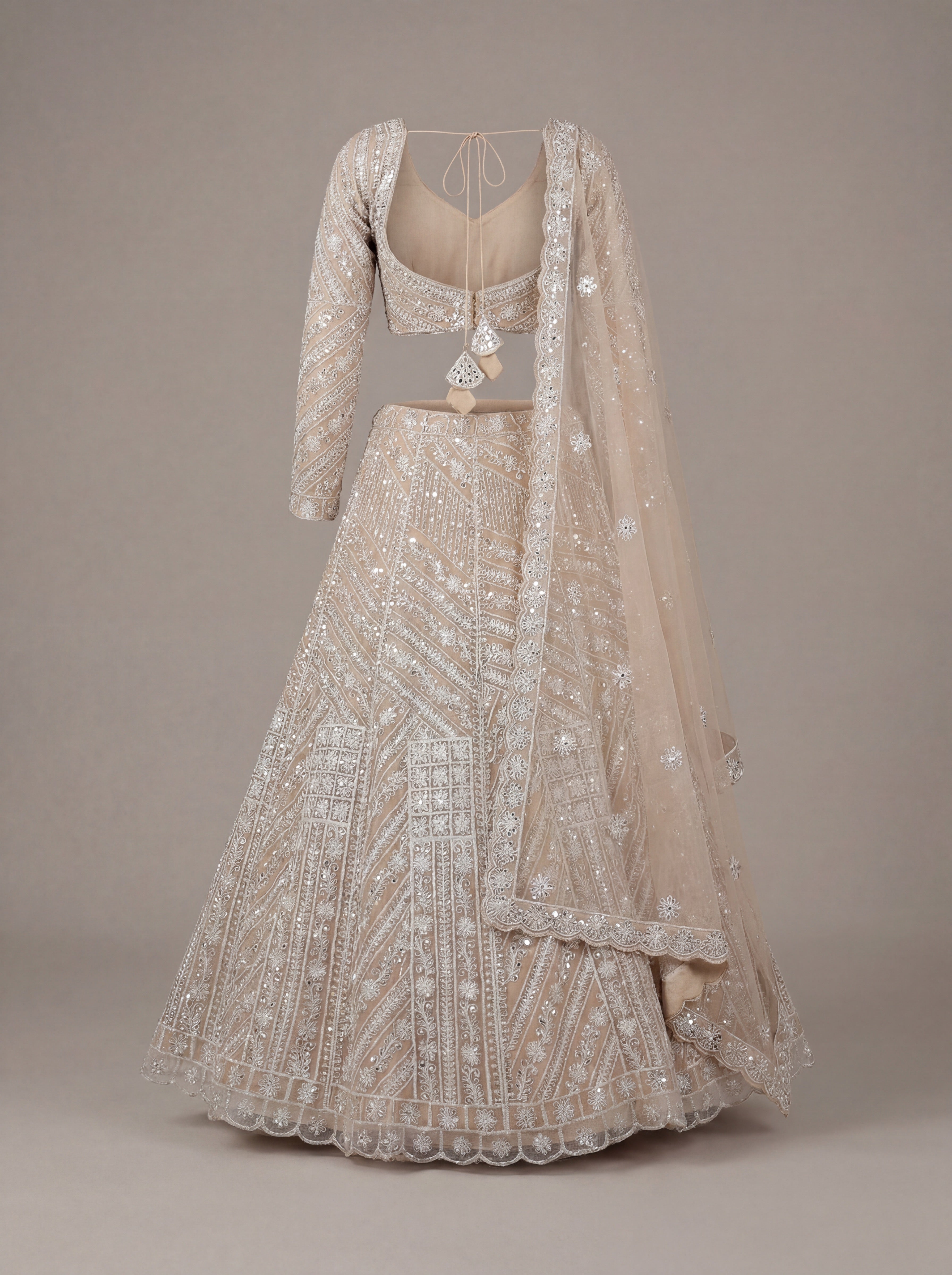 Soft Champagne Mirror Lehenga Set