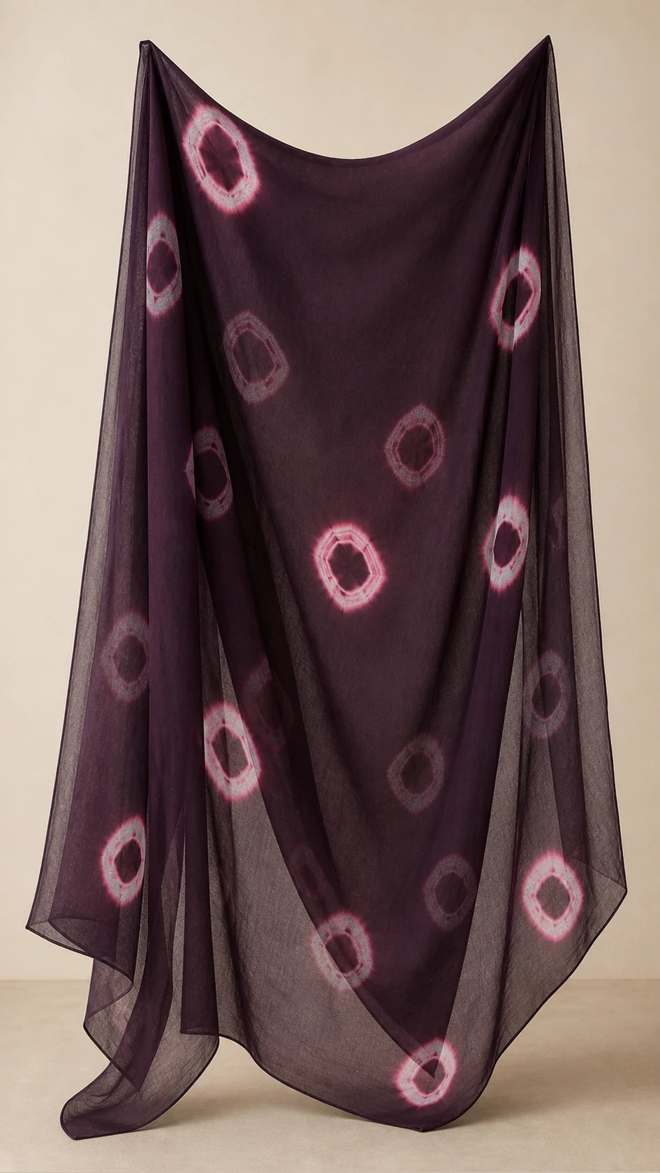 Afsana Plum Plus-Size Cotton Embroidered 3-Piece Set sheer plum patterned dupatta