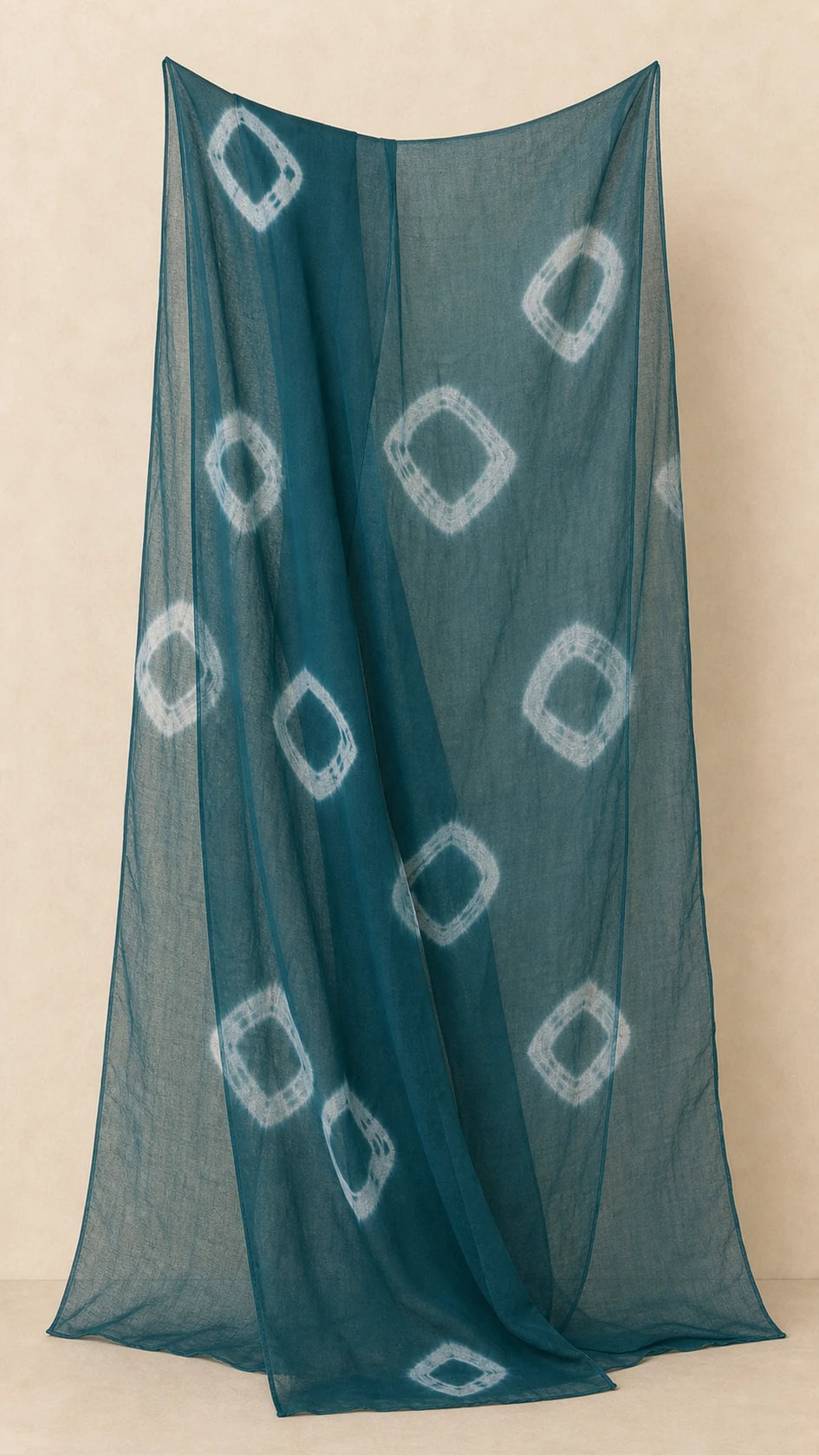 Darya Petrol Teal Plus-Size Cotton Embroidered 3-Piece Set sheer petrol teal patterned dupatta