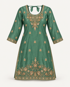 Jade Green | Fendy Silk Palazzo Set | top front
