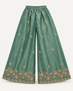 Jade Green | Fendy Silk Palazzo Set | pants front