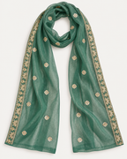Jade Green | Fendy Silk Palazzo Set | scarf