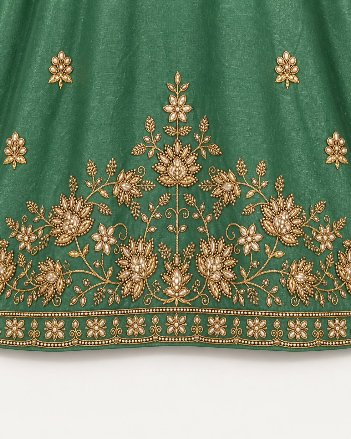 Jade Green | Fendy Silk Palazzo Set | embroidery detail