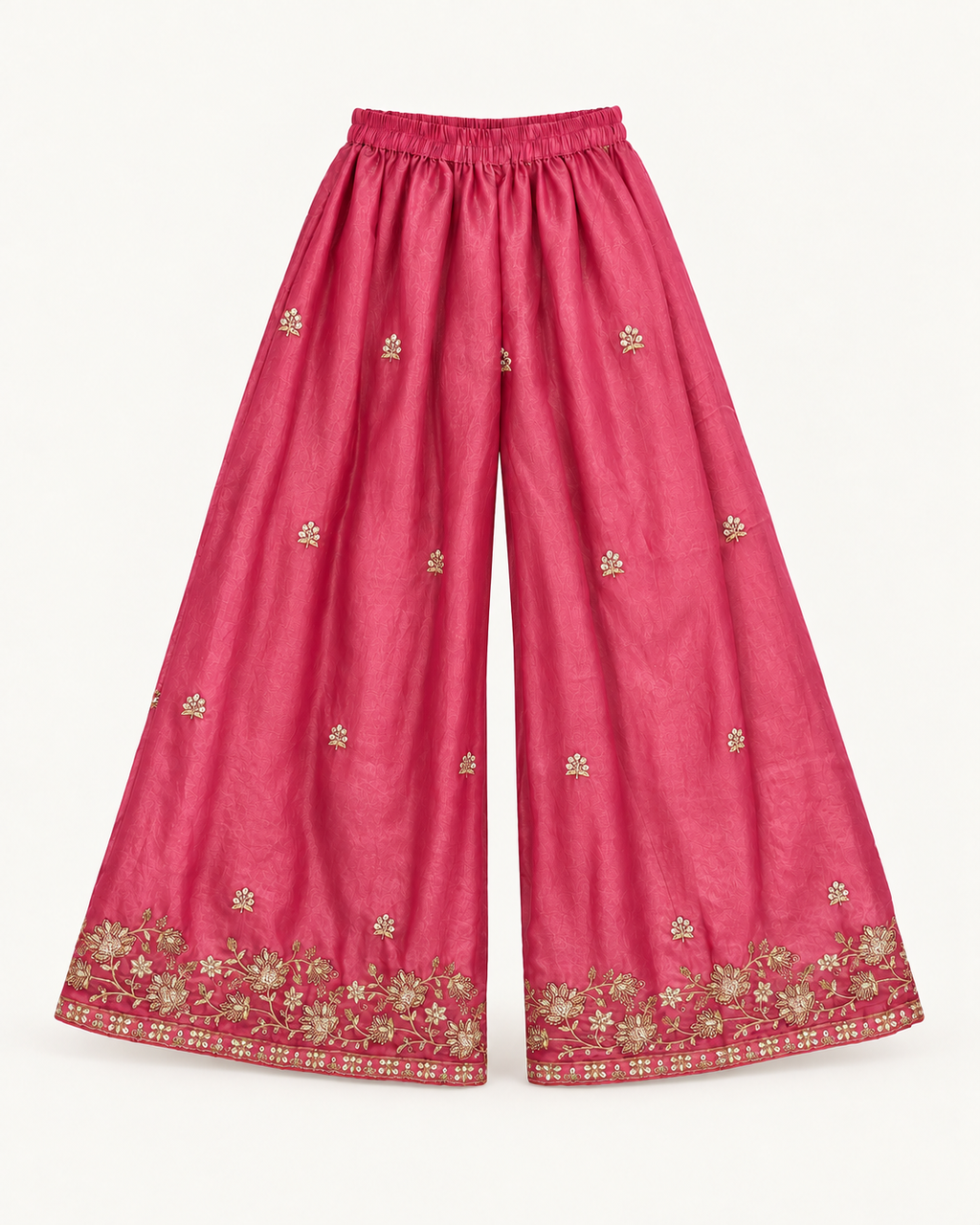 Rose Pink | Fendy Silk Palazzo Set | pants front