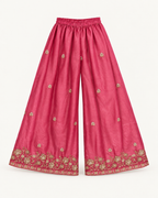 Rose Pink | Fendy Silk Palazzo Set | pants front