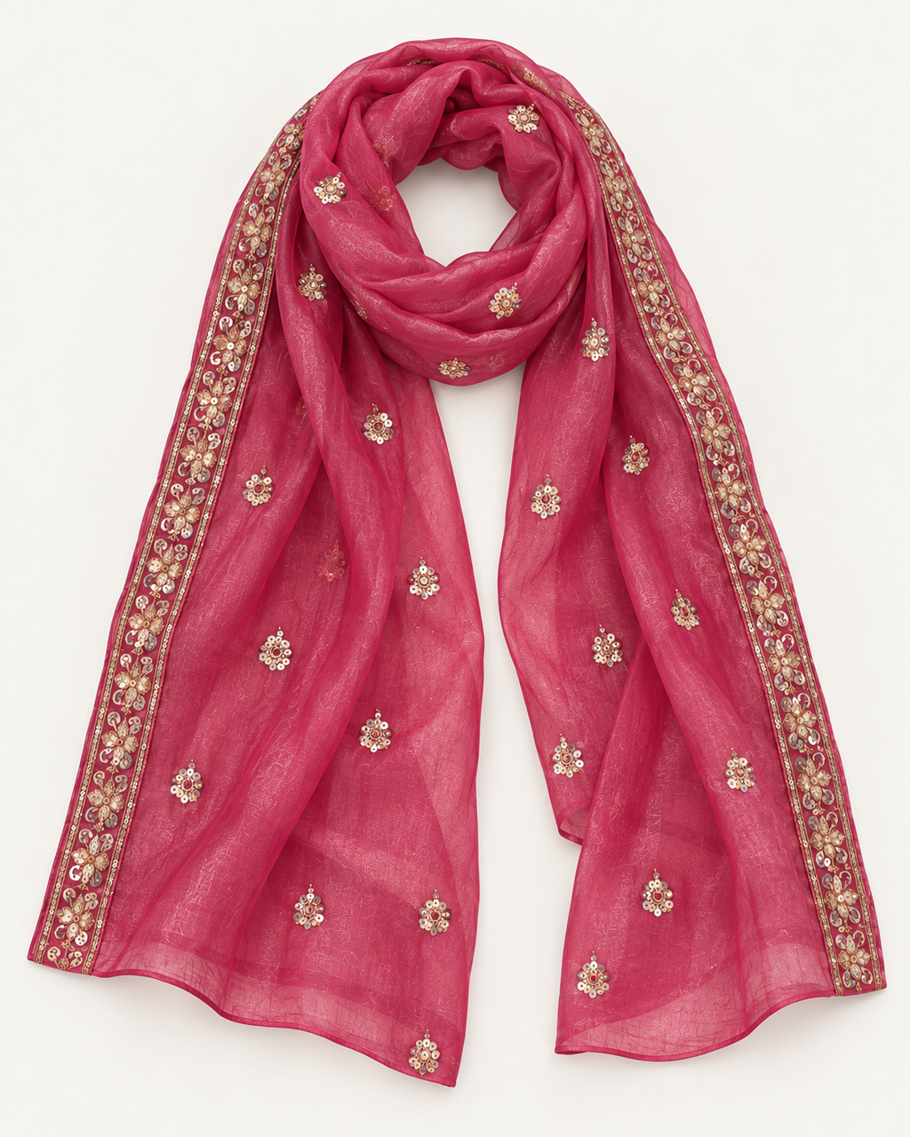 Rose Pink | Fendy Silk Palazzo Set | scarf