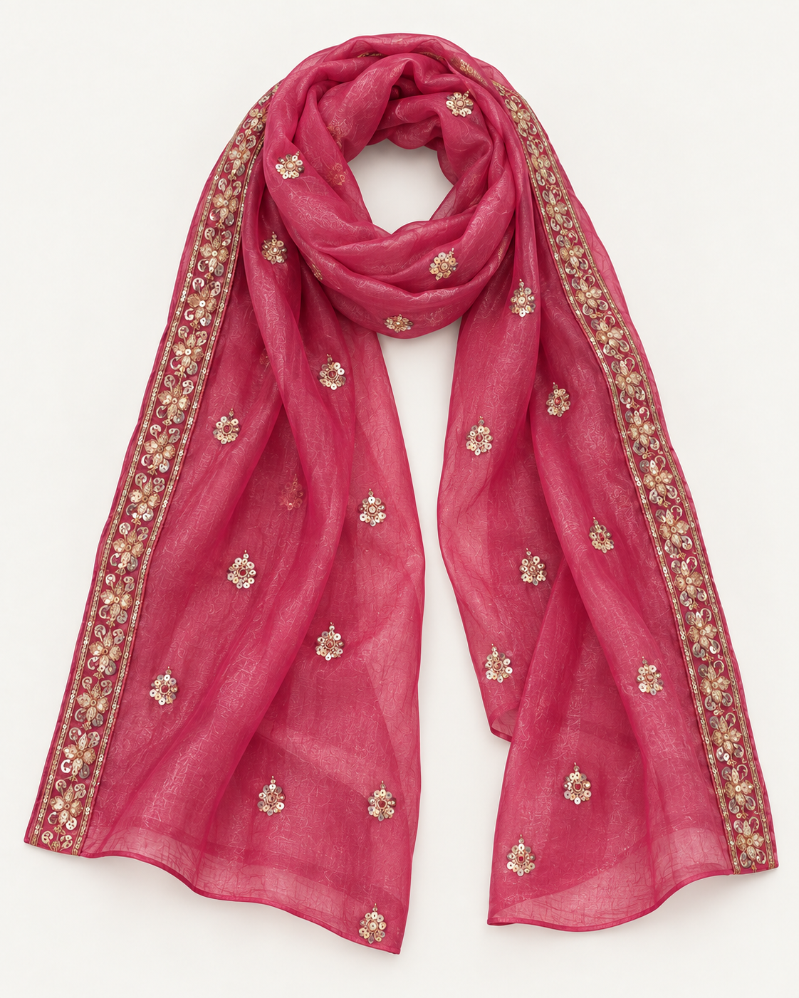 Rose Pink | Fendy Silk Palazzo Set | scarf