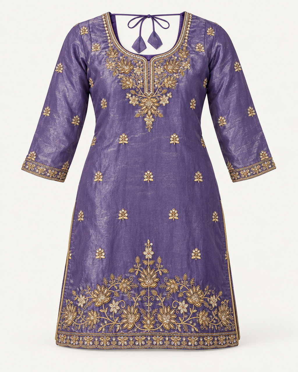 Violet | Fendy Silk Palazzo Set | top front