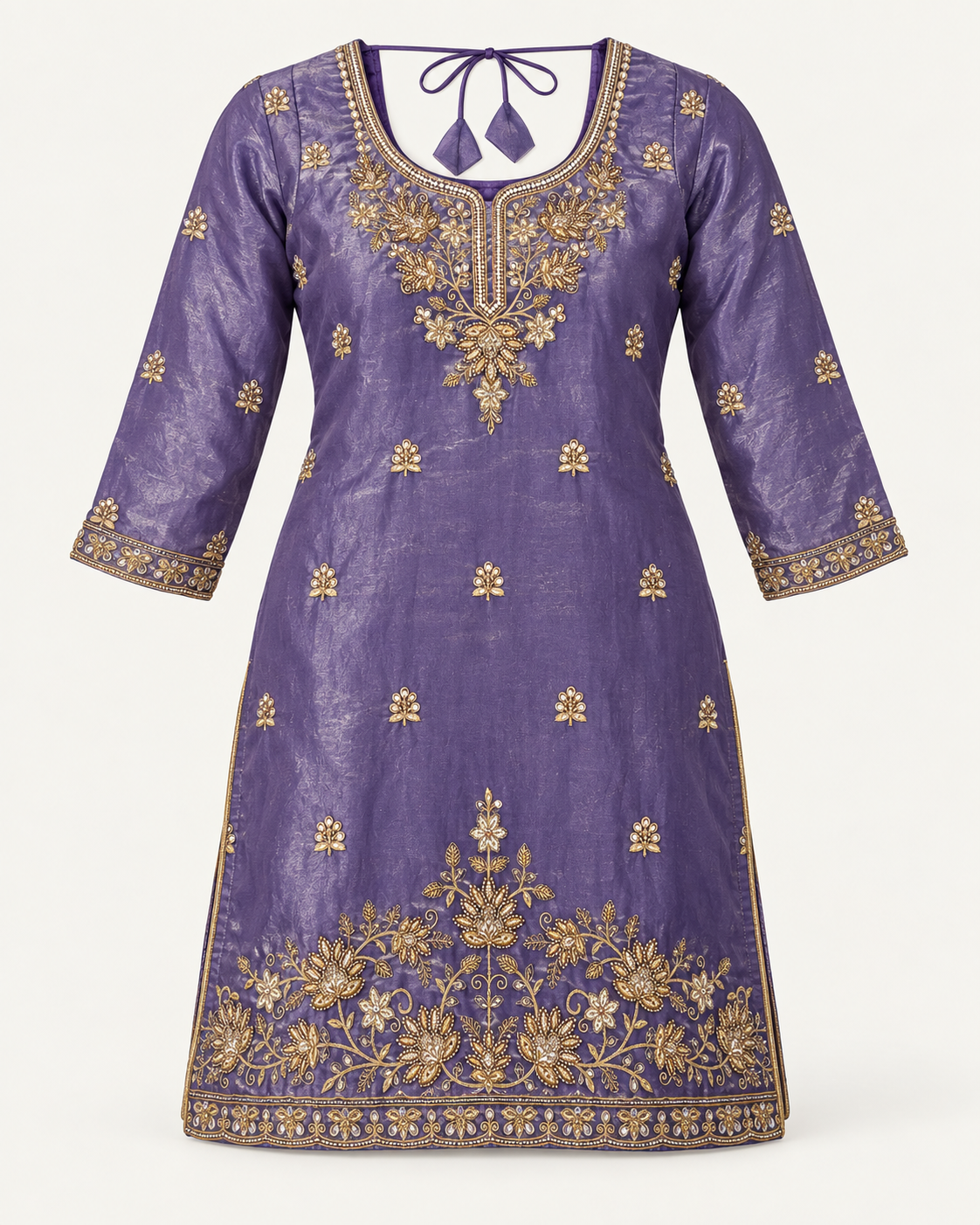 Violet | Fendy Silk Palazzo Set | top front