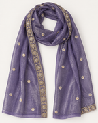 Violet | Fendy Silk Palazzo Set | scarf