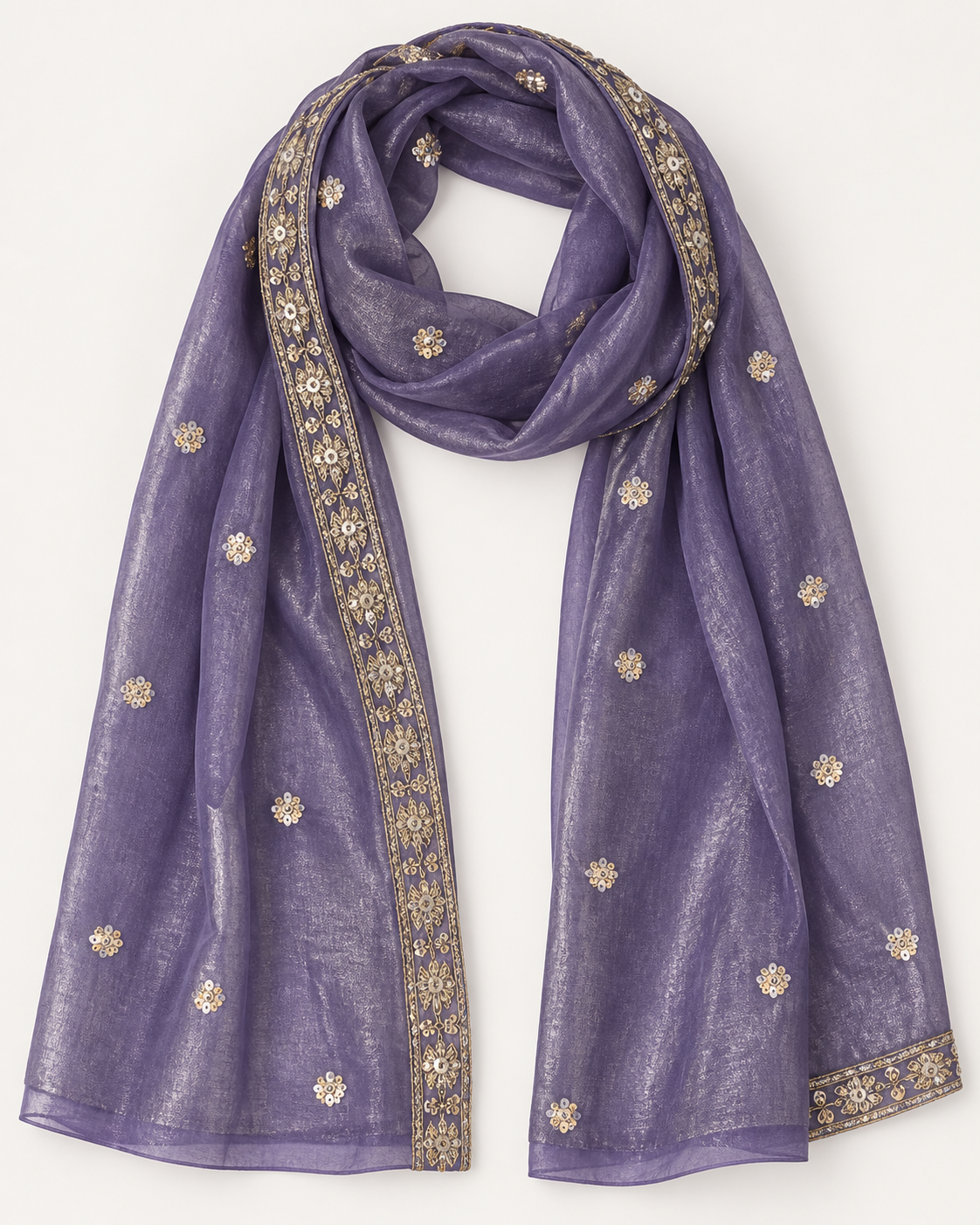 Violet | Fendy Silk Palazzo Set | scarf