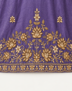 Violet | Fendy Silk Palazzo Set | embroidery detail