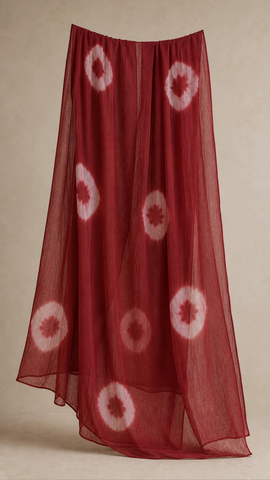 Gulnaar Garnet Plus-Size Cotton Embroidered 3-Piece Set sheer garnet patterned dupatta