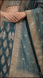 Zehra Royale Banarasi Lehenga Set – Sunset Rust