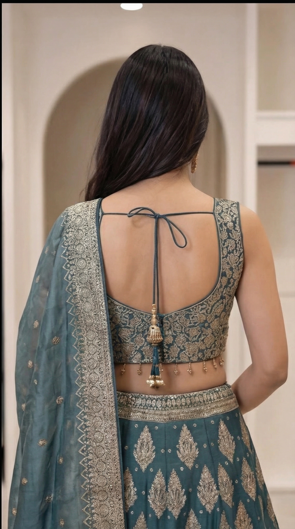 Zehra Royale Banarasi Lehenga Set – Sunset Rust