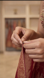 Zehra Royale Banarasi Lehenga Set – Ruby Wine