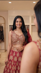 Zehra Royale Banarasi Lehenga Set – Ruby Wine