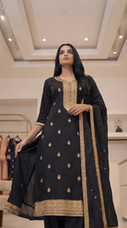 Embroidered 3-Piece Suit Set