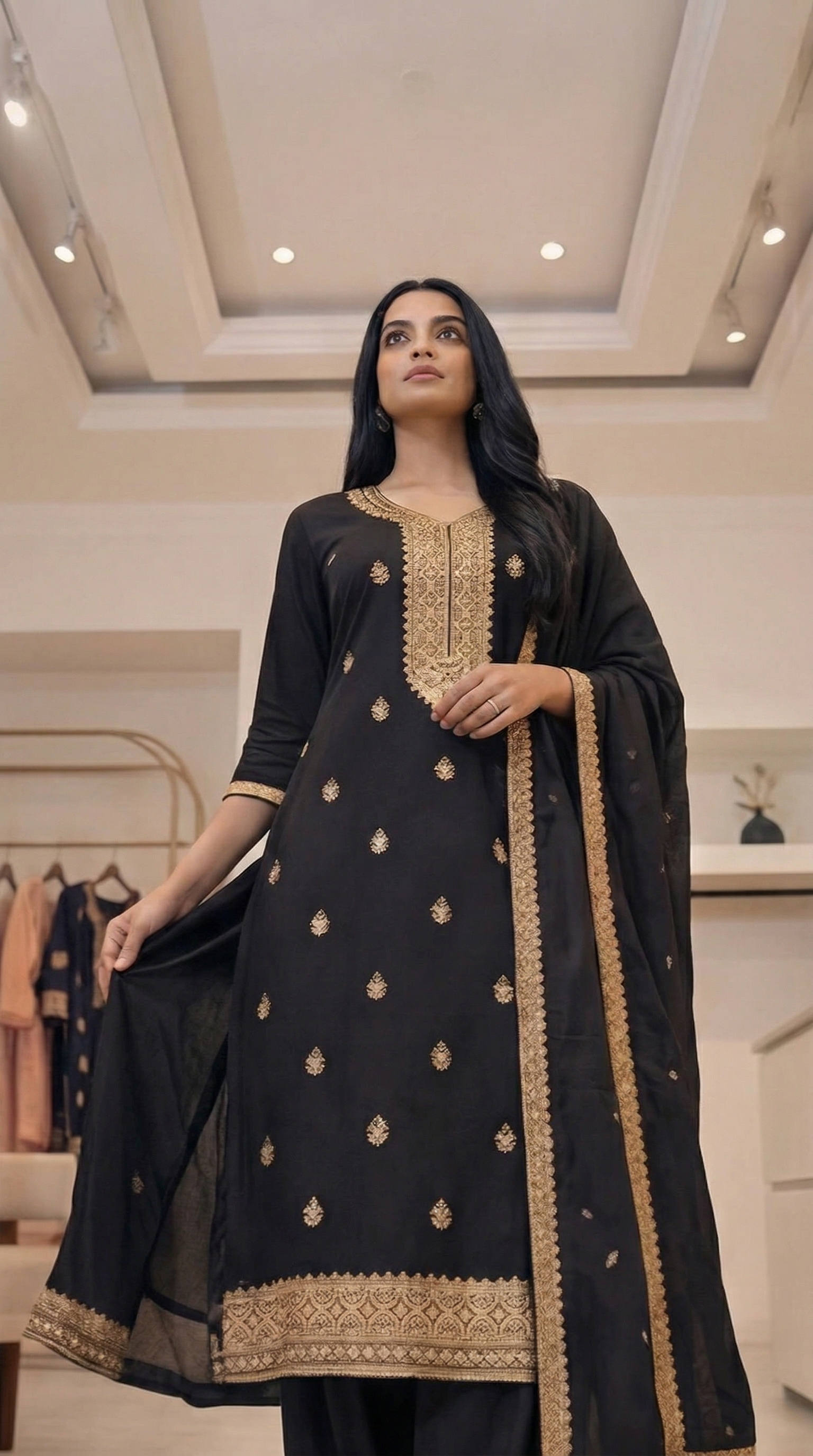 Embroidered 3-Piece Suit Set