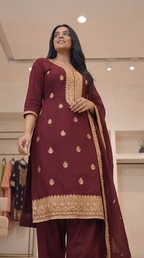 Embroidered 3-Piece Suit Set