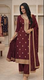 Embroidered 3-Piece Suit Set