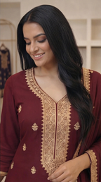 Embroidered 3-Piece Suit Set