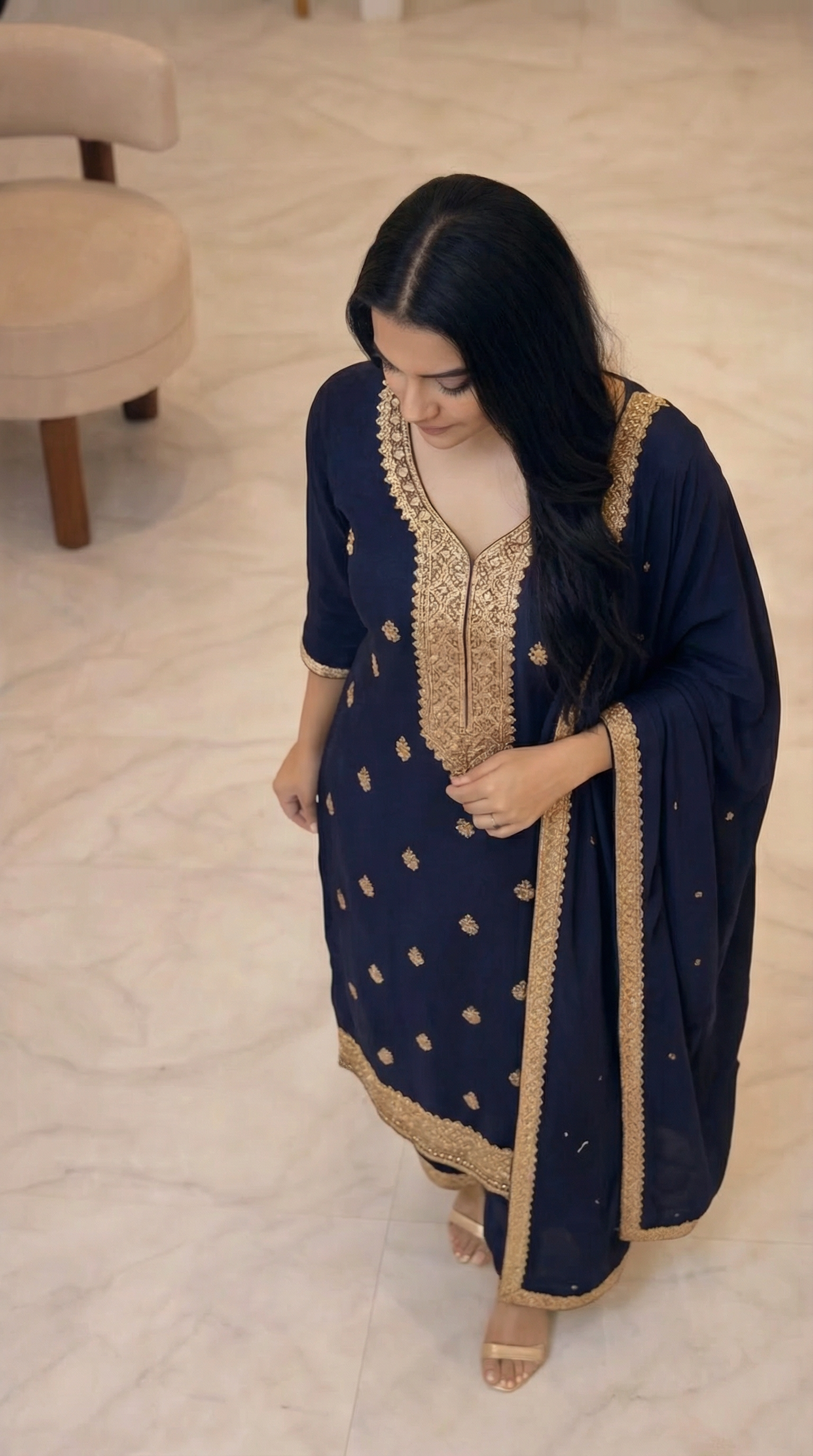 Embroidered 3-Piece Suit Set