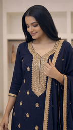 Embroidered 3-Piece Suit Set