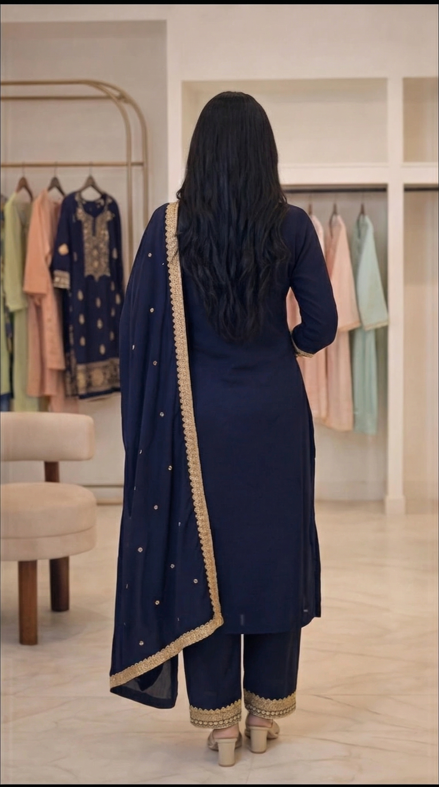 Embroidered 3-Piece Suit Set