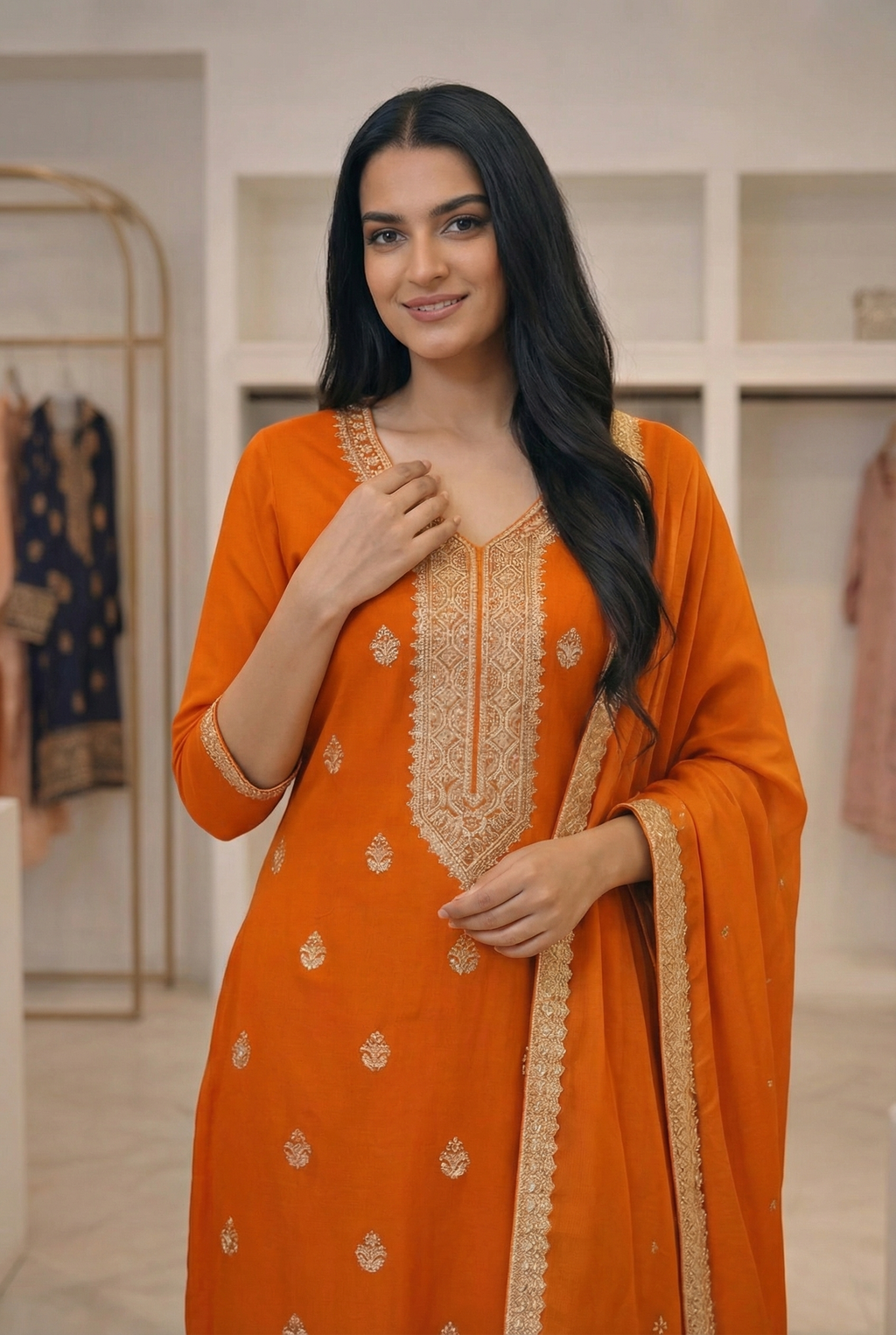 Embroidered 3-Piece Suit Set