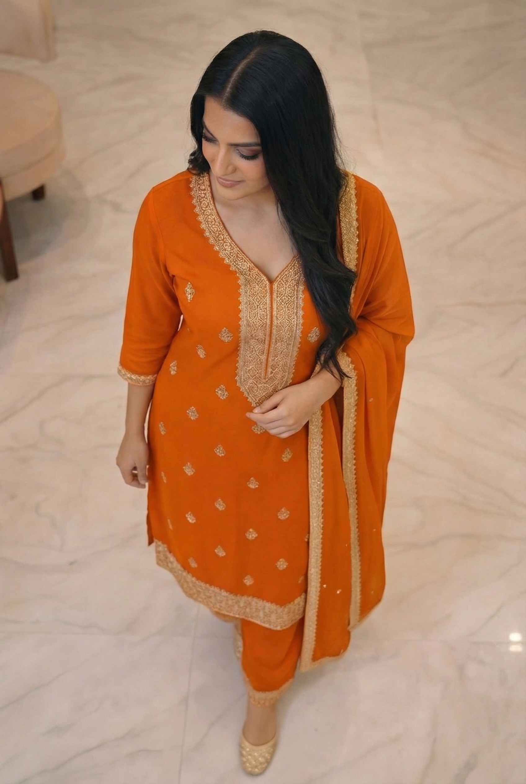 Embroidered 3-Piece Suit Set