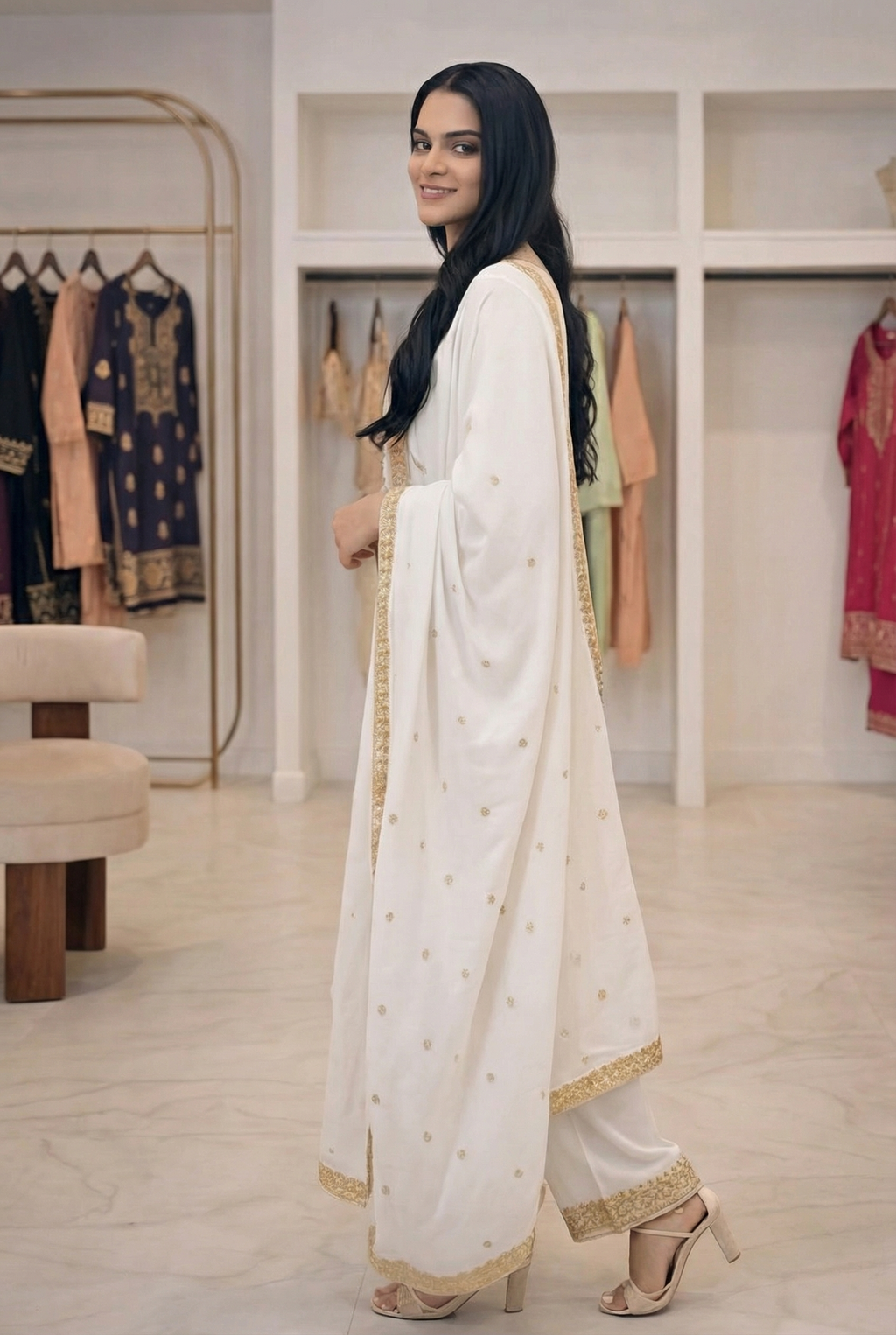 Embroidered 3-Piece Suit Set