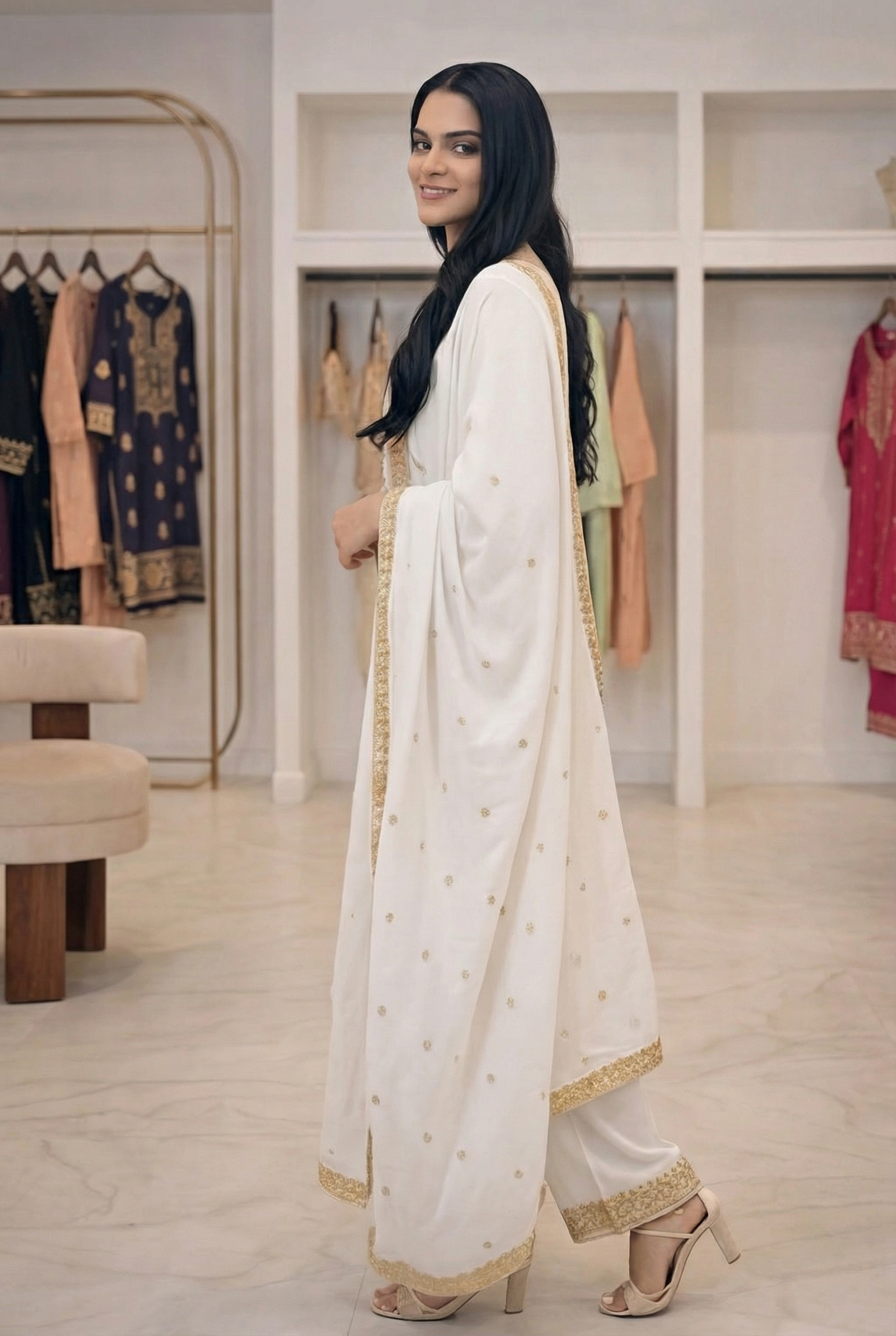 Embroidered 3-Piece Suit Set