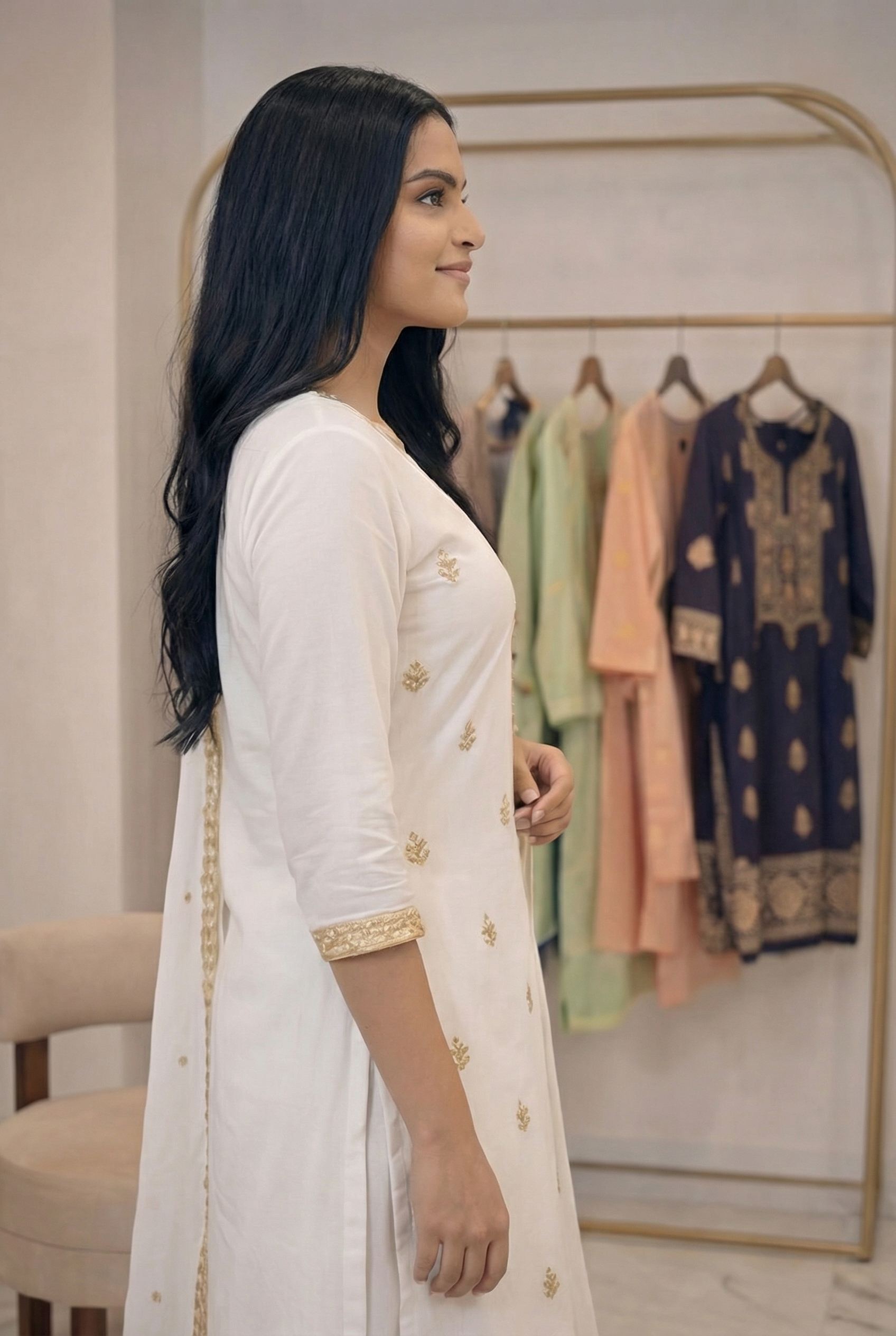 Embroidered 3-Piece Suit Set