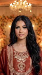 Zareen Rust Embroidered 3-Piece Set