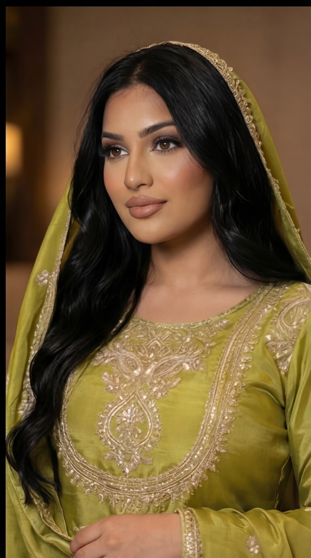Zaina Pistachio Embroidered 3-Piece Set