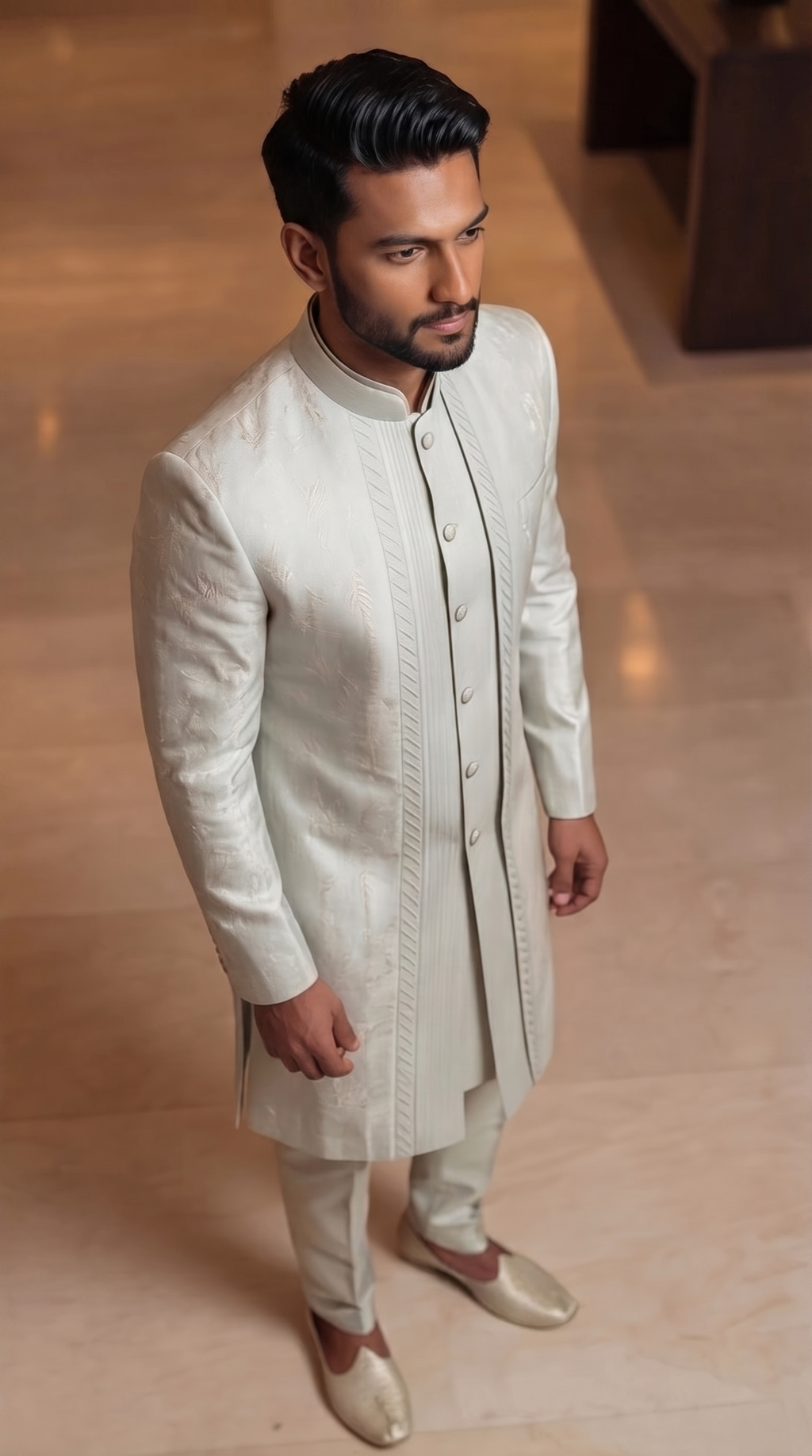Ayaan Mint Green Sherwani Set